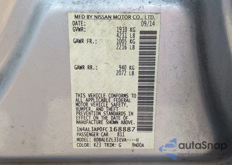 2015 Nissan Altima 2.5 S from USA, damaged, VIN 1N4AL3AP0FC168887